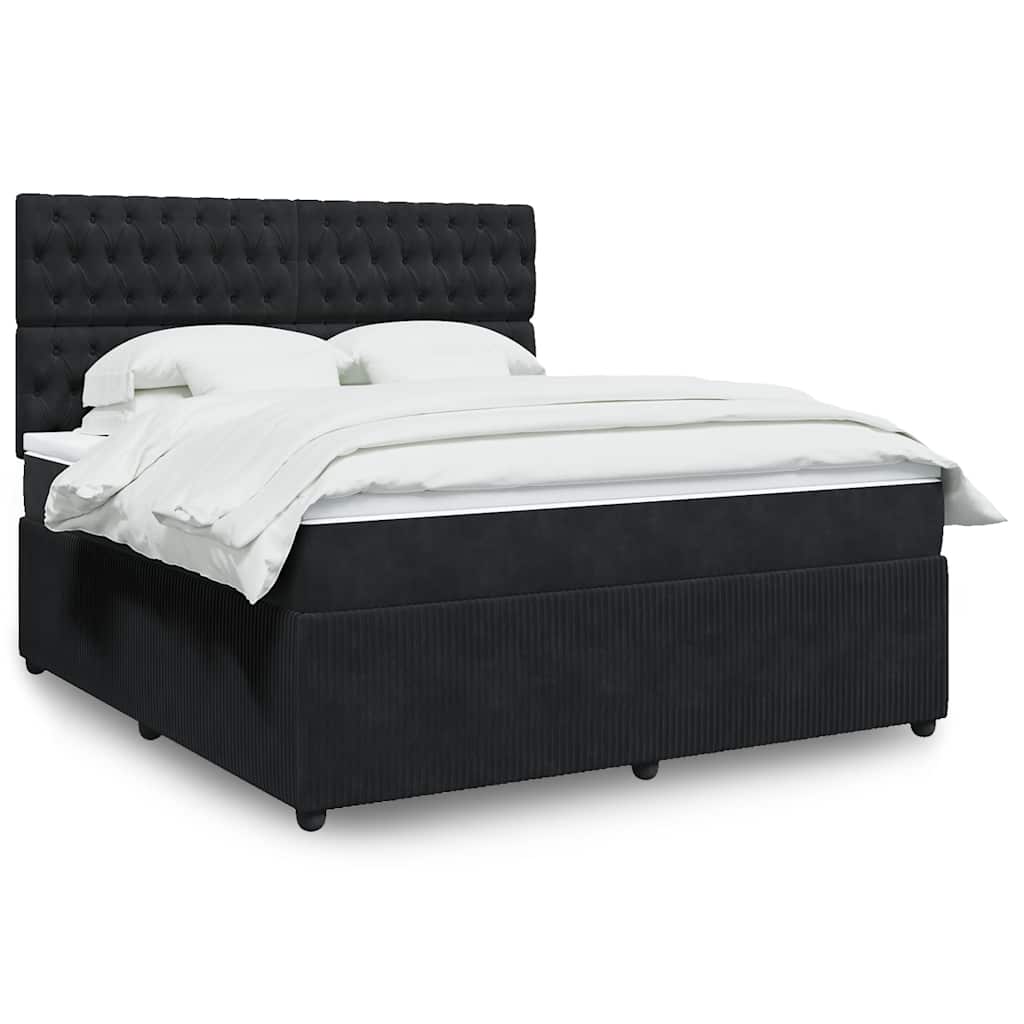 Boxspringbett Mit Matratze Samt Schwarz