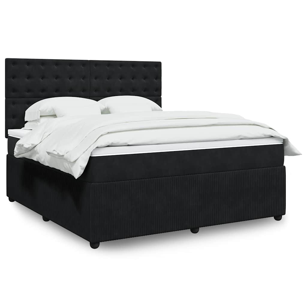 Boxspringbett Mit Matratze Samt Schwarz