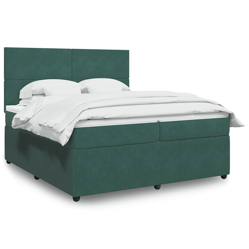 Boxspringbett Mit Matratze Samt Dunkelgrün