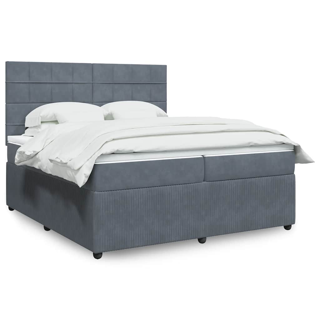 Boxspringbett Mit Matratze Samt Dunkelgrau