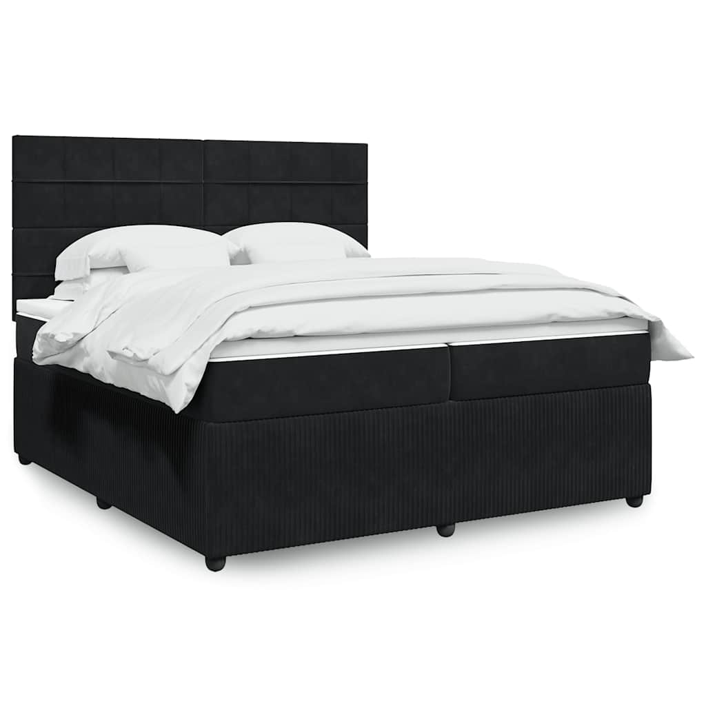 Boxspringbett Mit Matratze Samt Schwarz