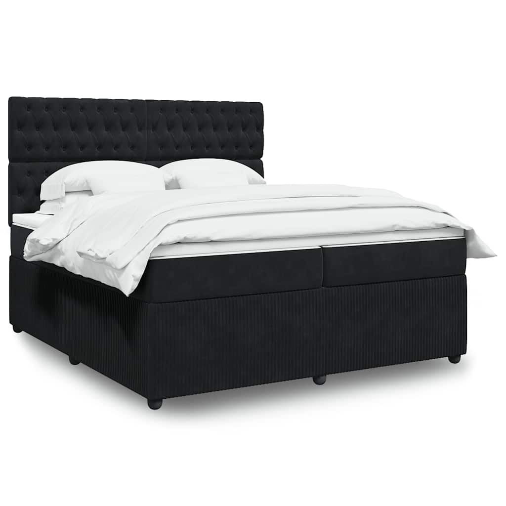 Boxspringbett Mit Matratze Samt Schwarz