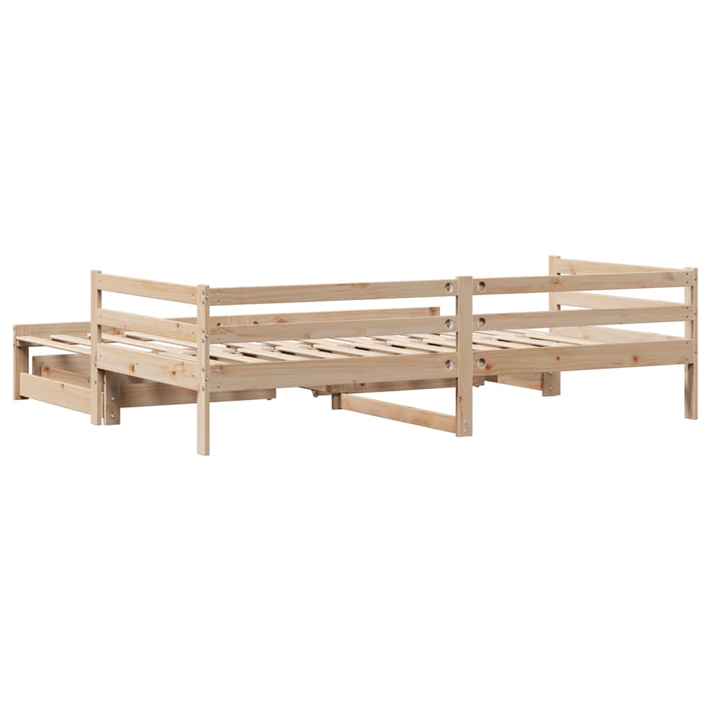 Tagesbett Ausziehbar Mit Schubladen Ohne Matratze 90X190 Cm