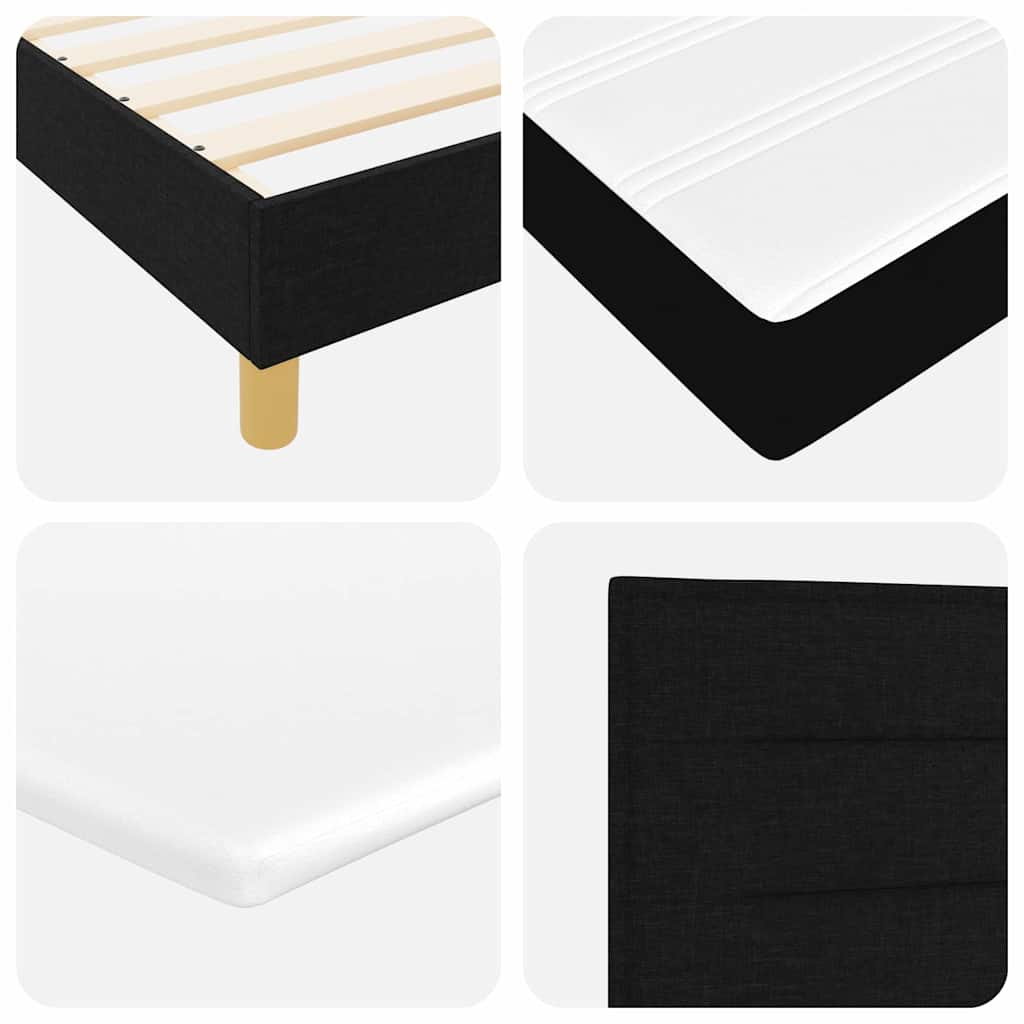 Boxspringbett Mit Matratze Schwarz 140 X 190 Cm Stoff Dunkelgrau