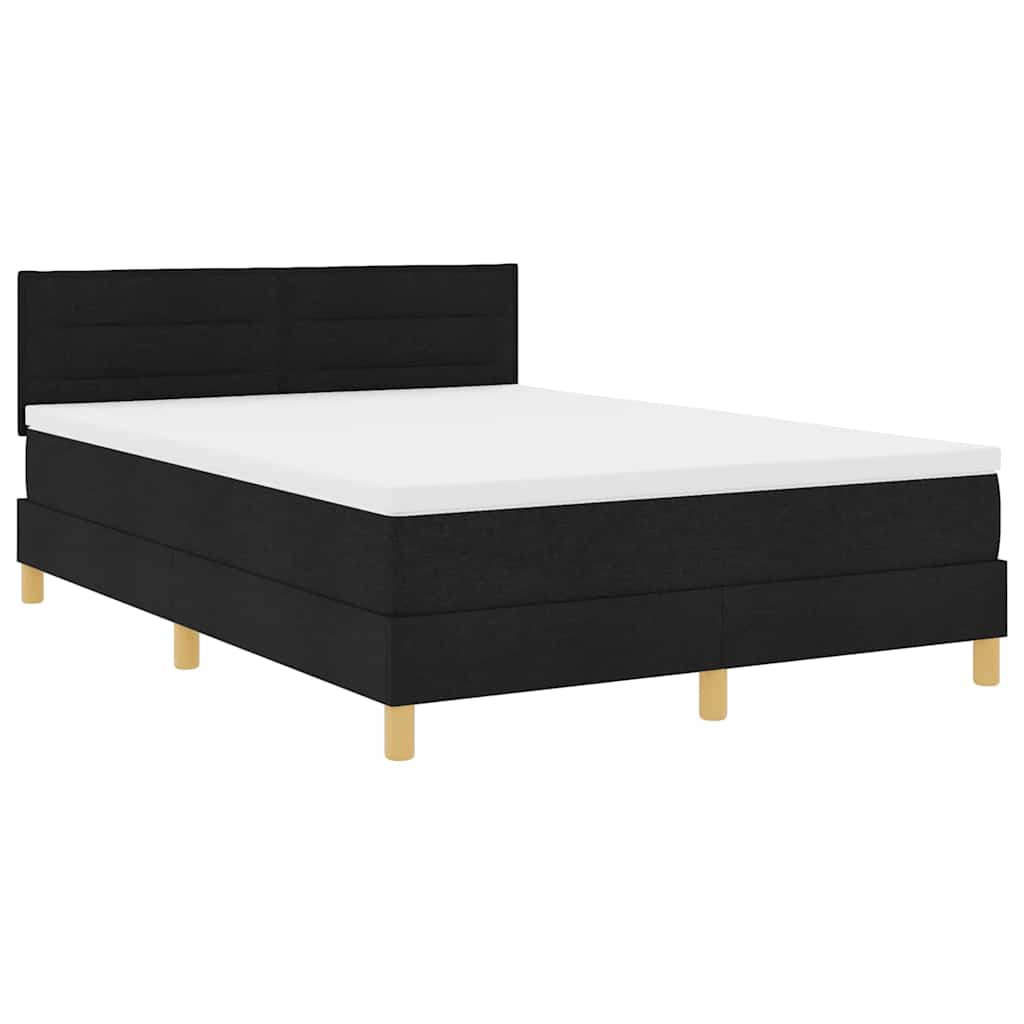 Boxspringbett Mit Matratze Schwarz 140 X 190 Cm Stoff Dunkelgrau