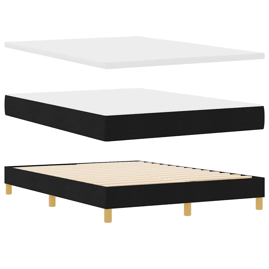 Boxspringbett Mit Matratze Schwarz 140 X 190 Cm Stoff Dunkelgrau