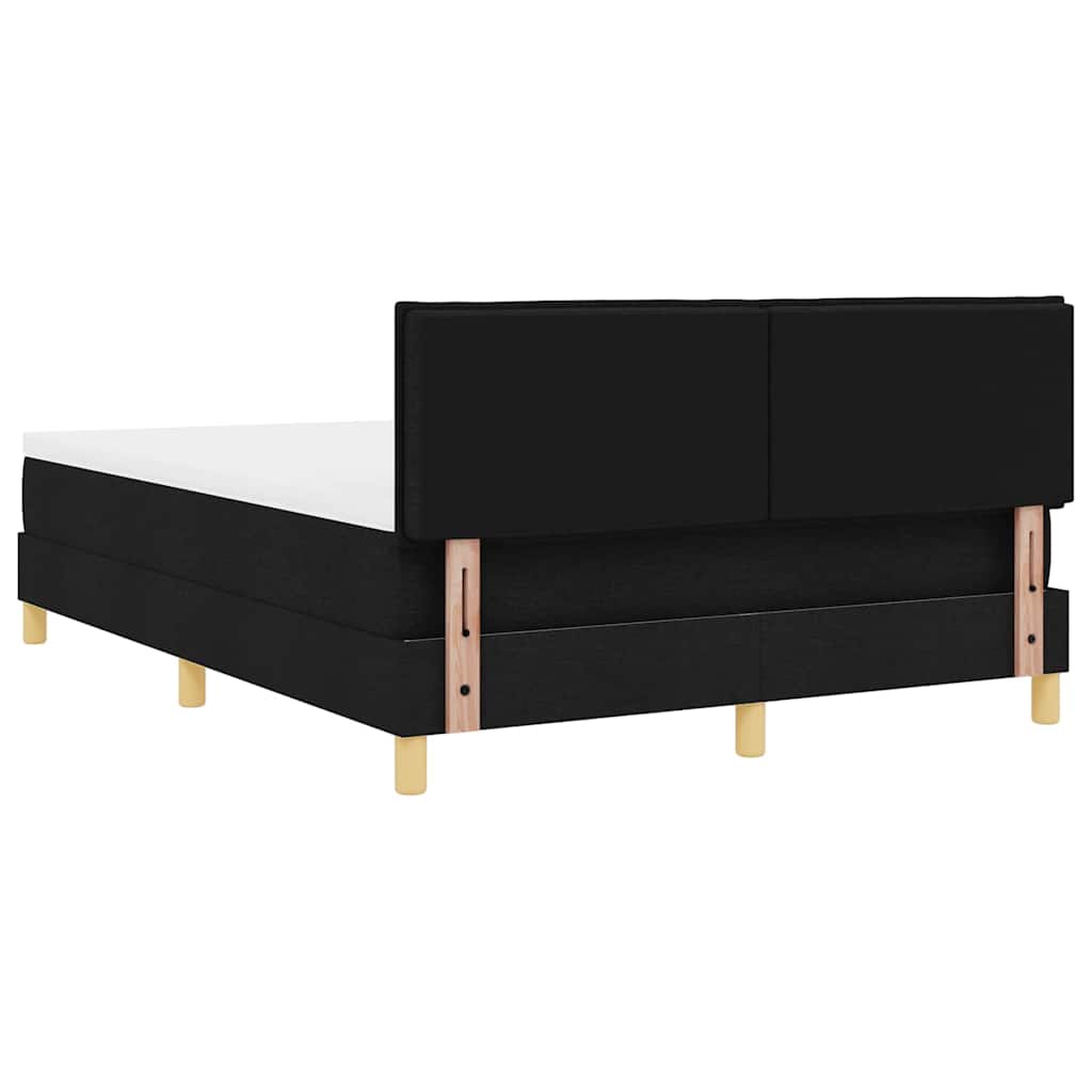 Boxspringbett Mit Matratze Schwarz 140 X 190 Cm Stoff Dunkelgrau