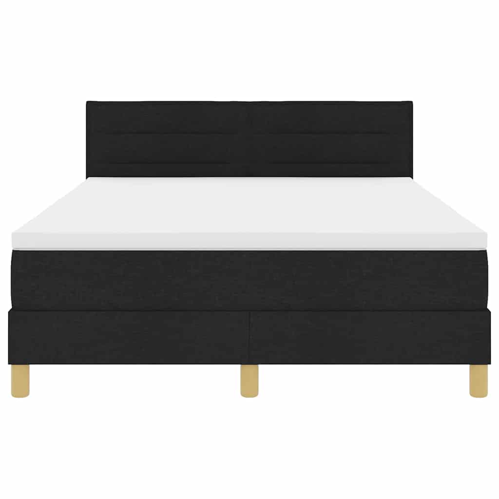 Boxspringbett Mit Matratze Schwarz 140 X 190 Cm Stoff Dunkelgrau