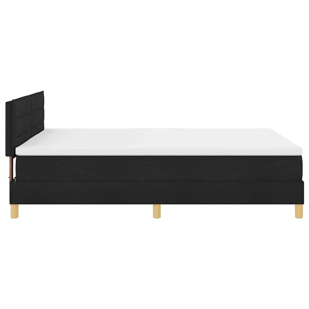 Boxspringbett Mit Matratze Schwarz 140 X 190 Cm Stoff Dunkelgrau