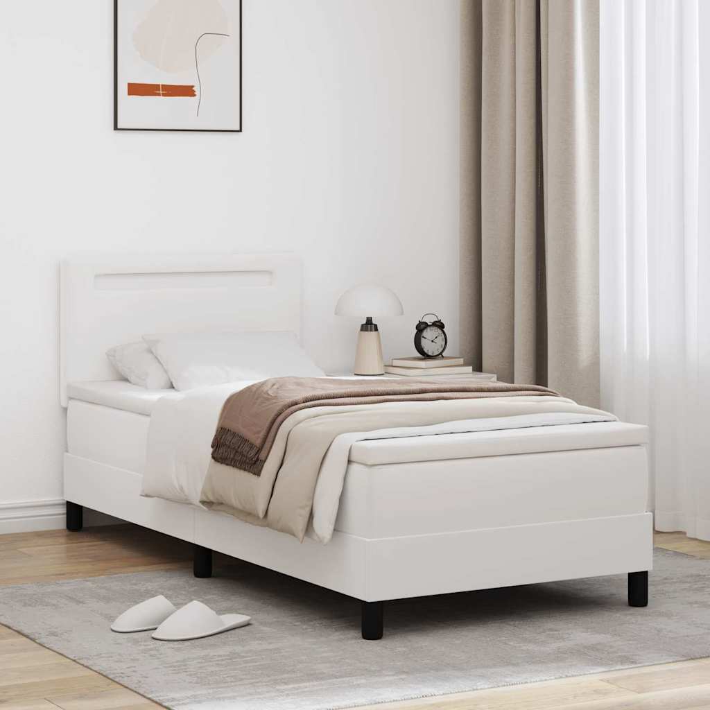 Boxspringbett Mit Matratze Kunstleder Weiß