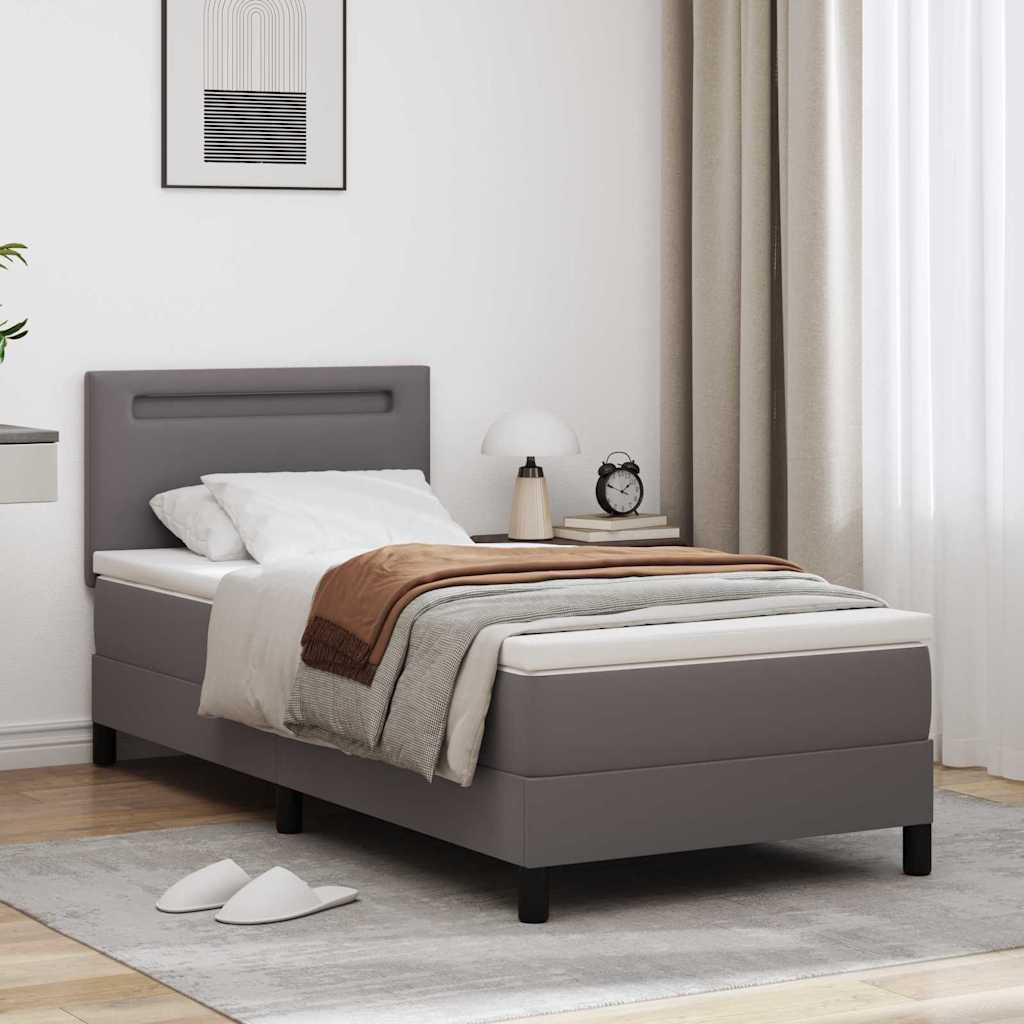 Boxspringbett Mit Matratze Kunstleder Grau