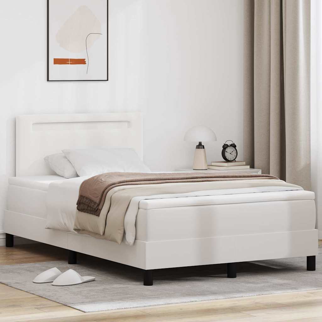 Boxspringbett Mit Matratze Kunstleder Weiß