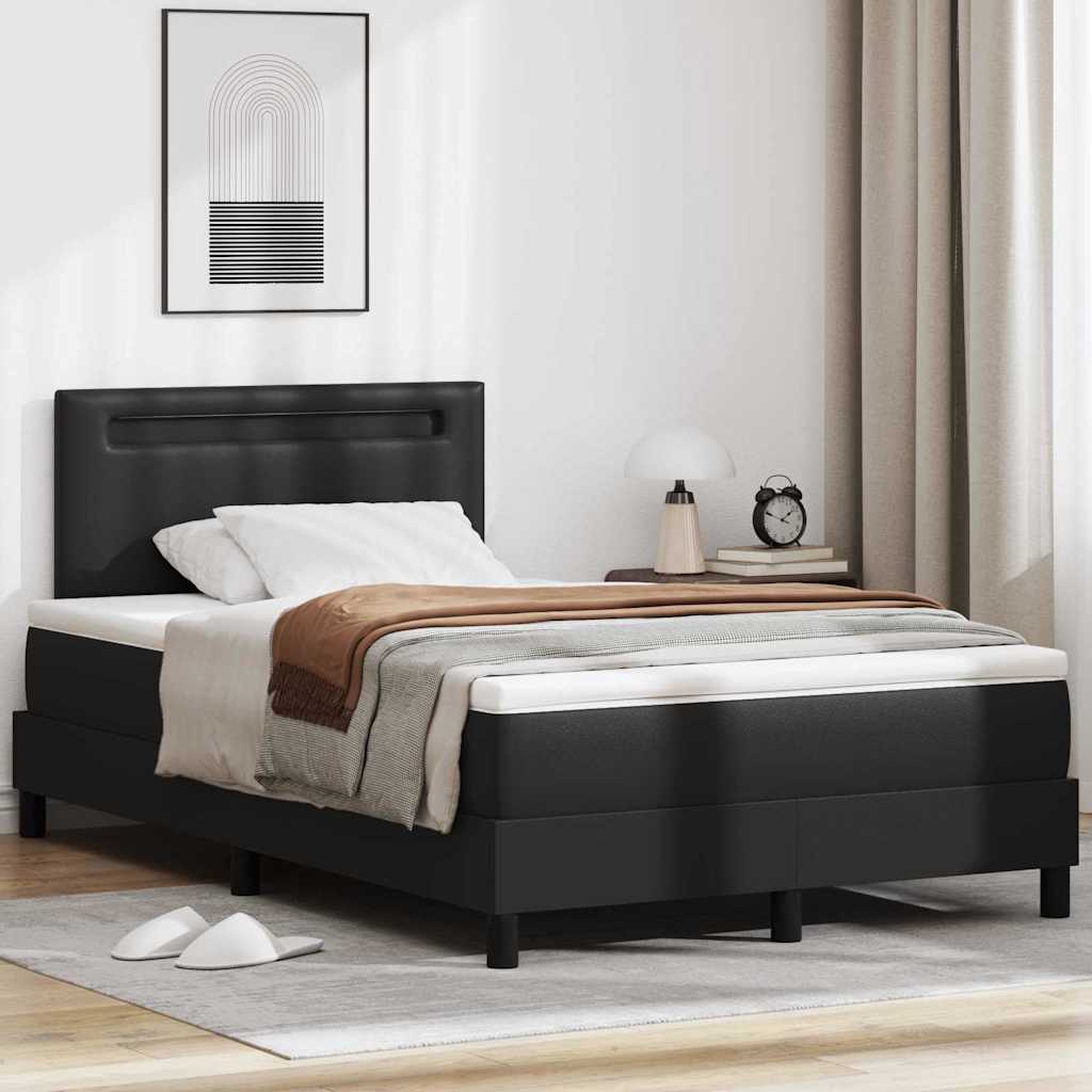 Boxspringbett Mit Matratze Kunstleder Schwarz