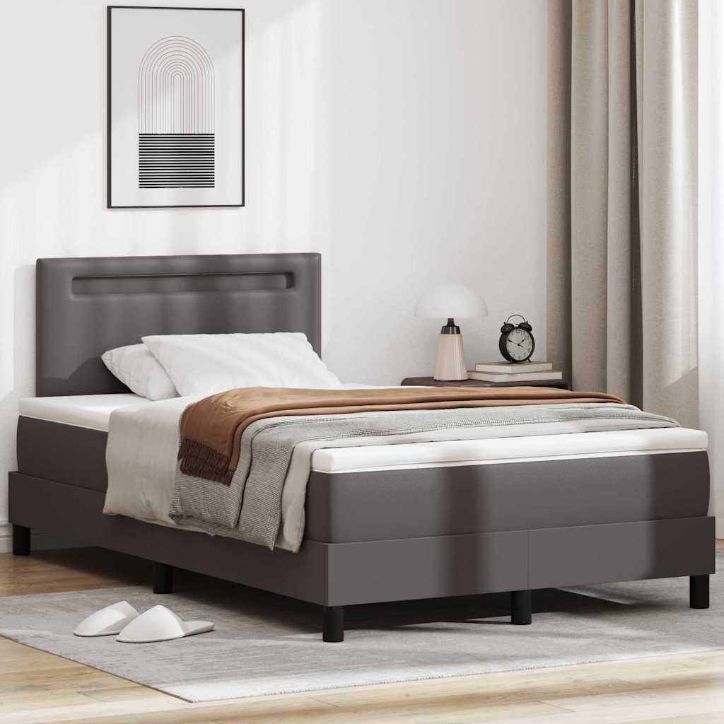 Boxspringbett Mit Matratze Kunstleder Grau