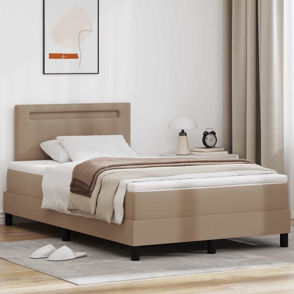 Boxspringbett Mit Matratze -Braun 90X200Cm Kunstleder Cappuccino