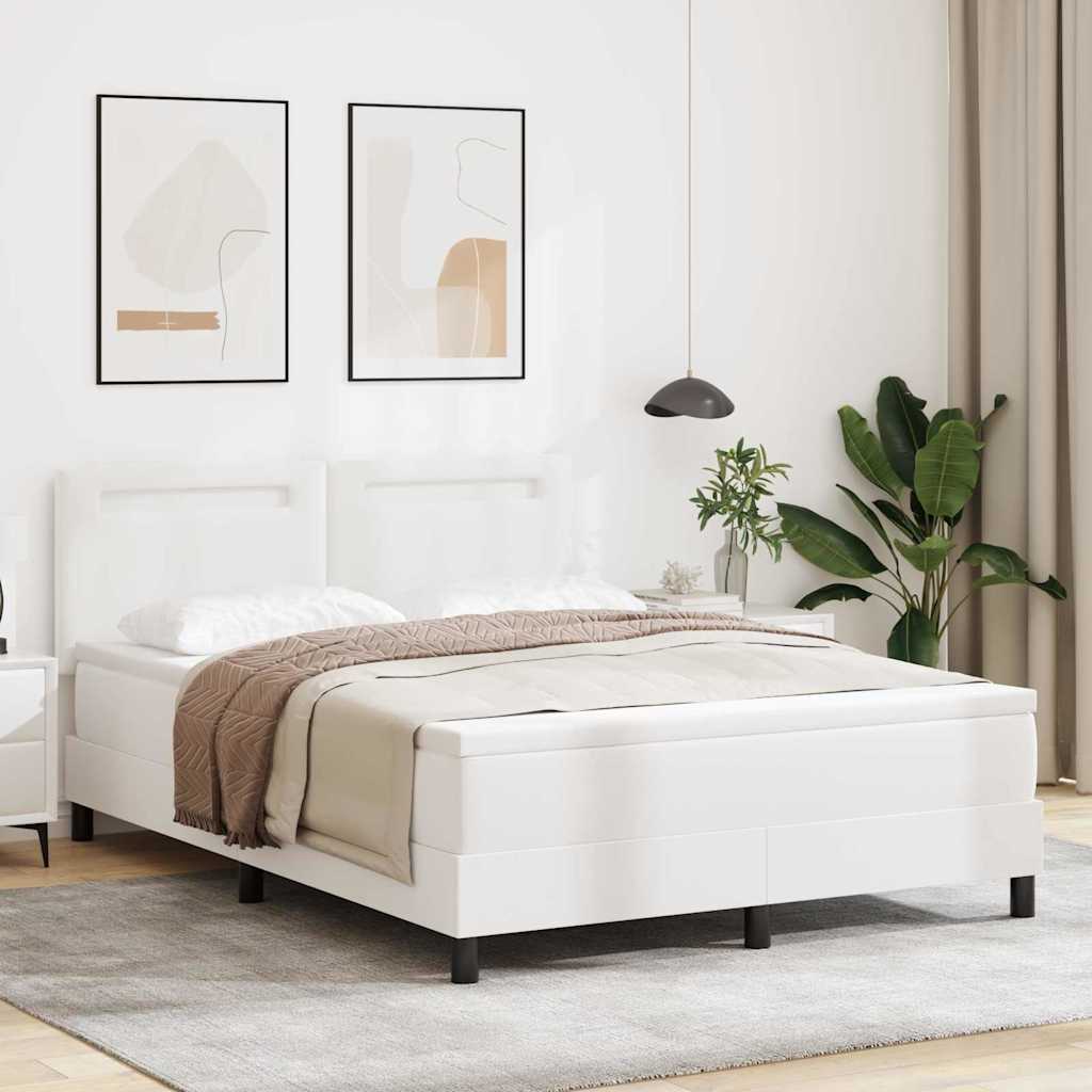 Boxspringbett Mit Matratze Kunstleder Weiß