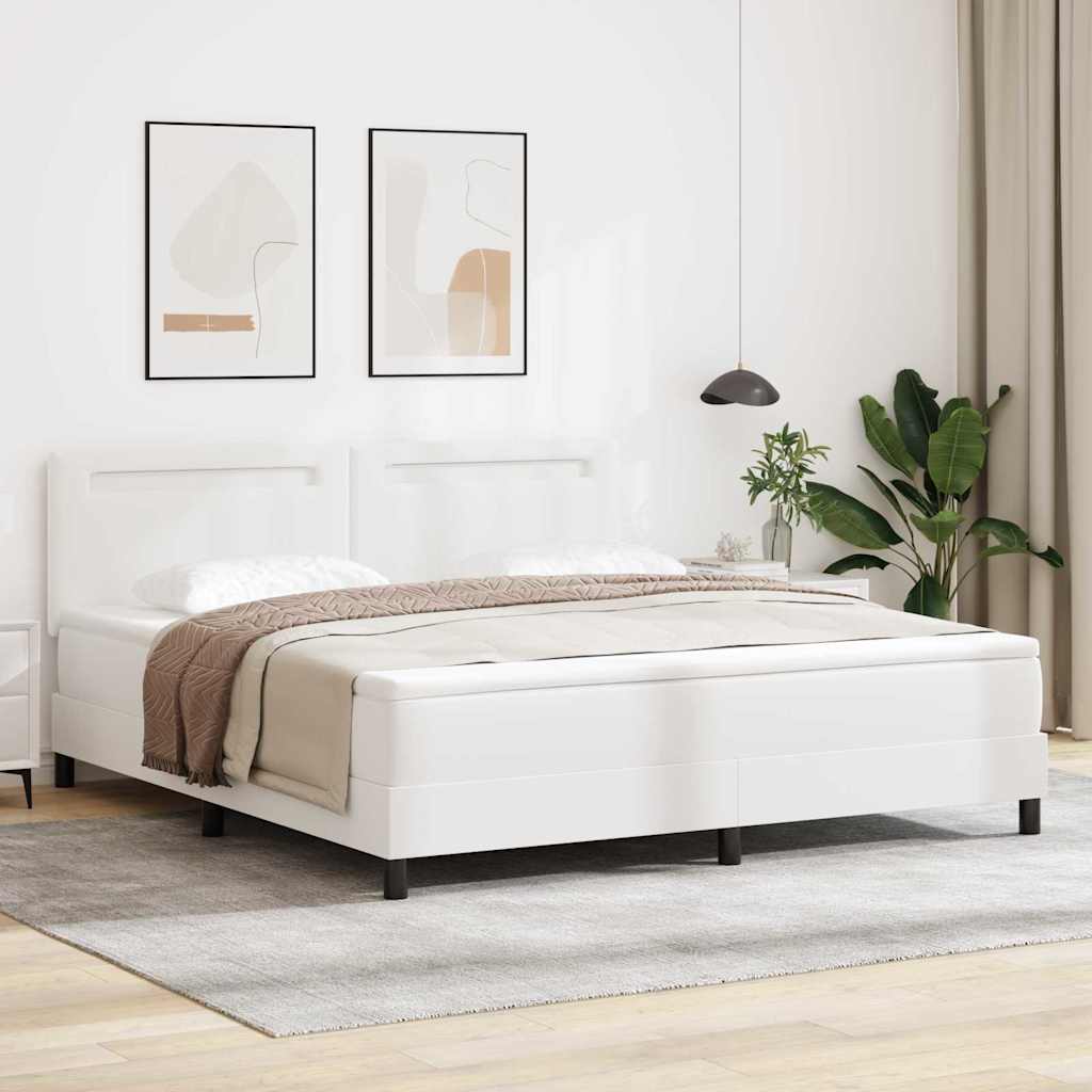 Boxspringbett Mit Matratze Kunstleder Weiß