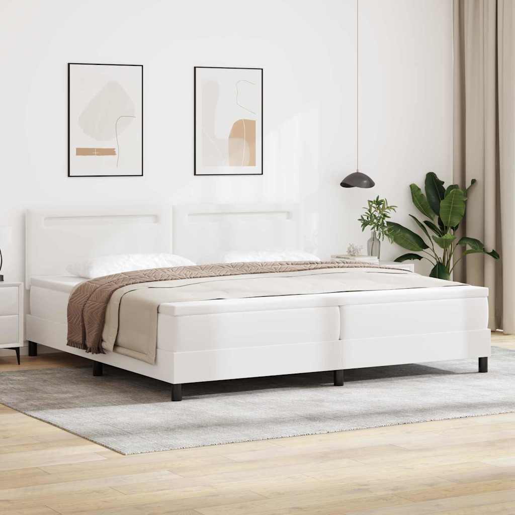 Boxspringbett Mit Matratze Kunstleder Weiß