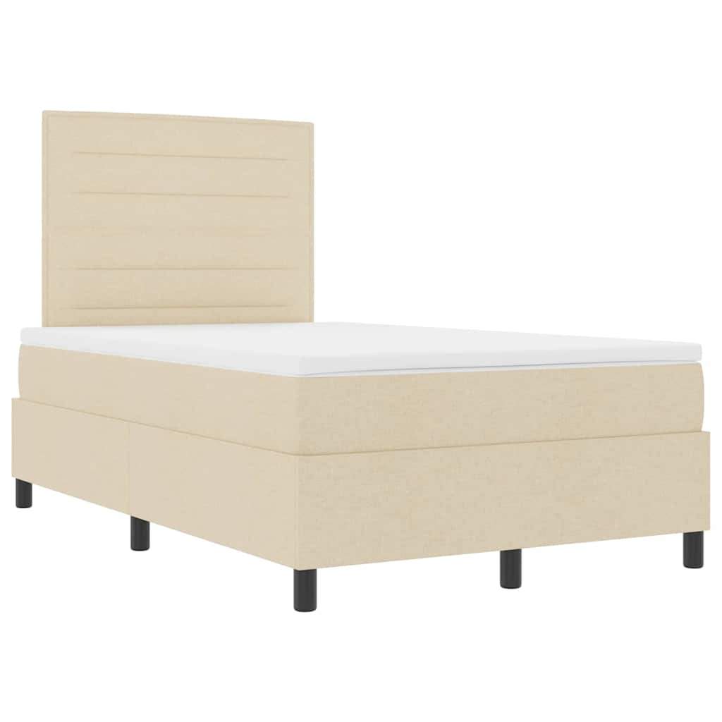 Boxspringbett Mit Matratze Creme 120 X 190 Cm Stoff Taupe
