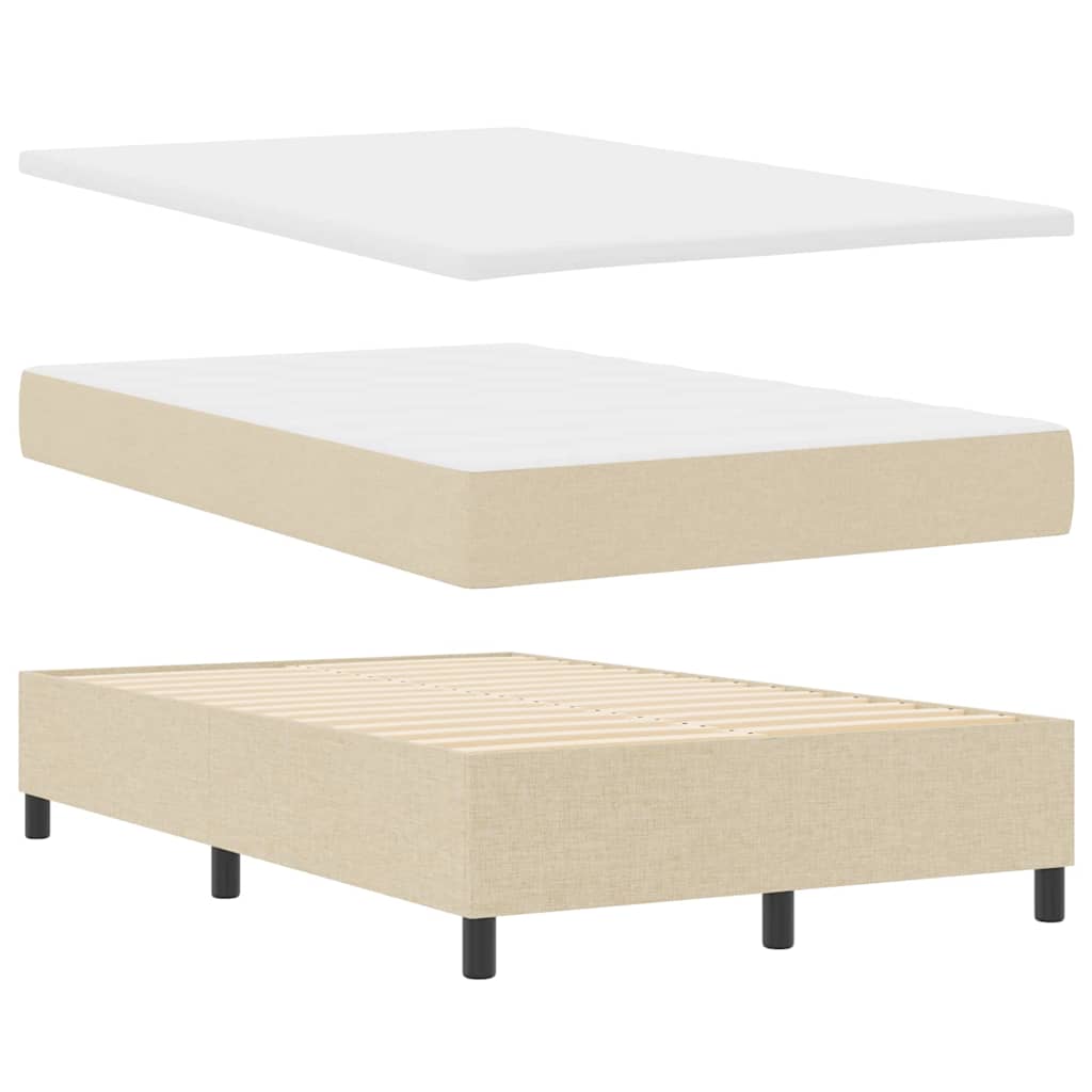 Boxspringbett Mit Matratze Creme 120 X 190 Cm Stoff Taupe