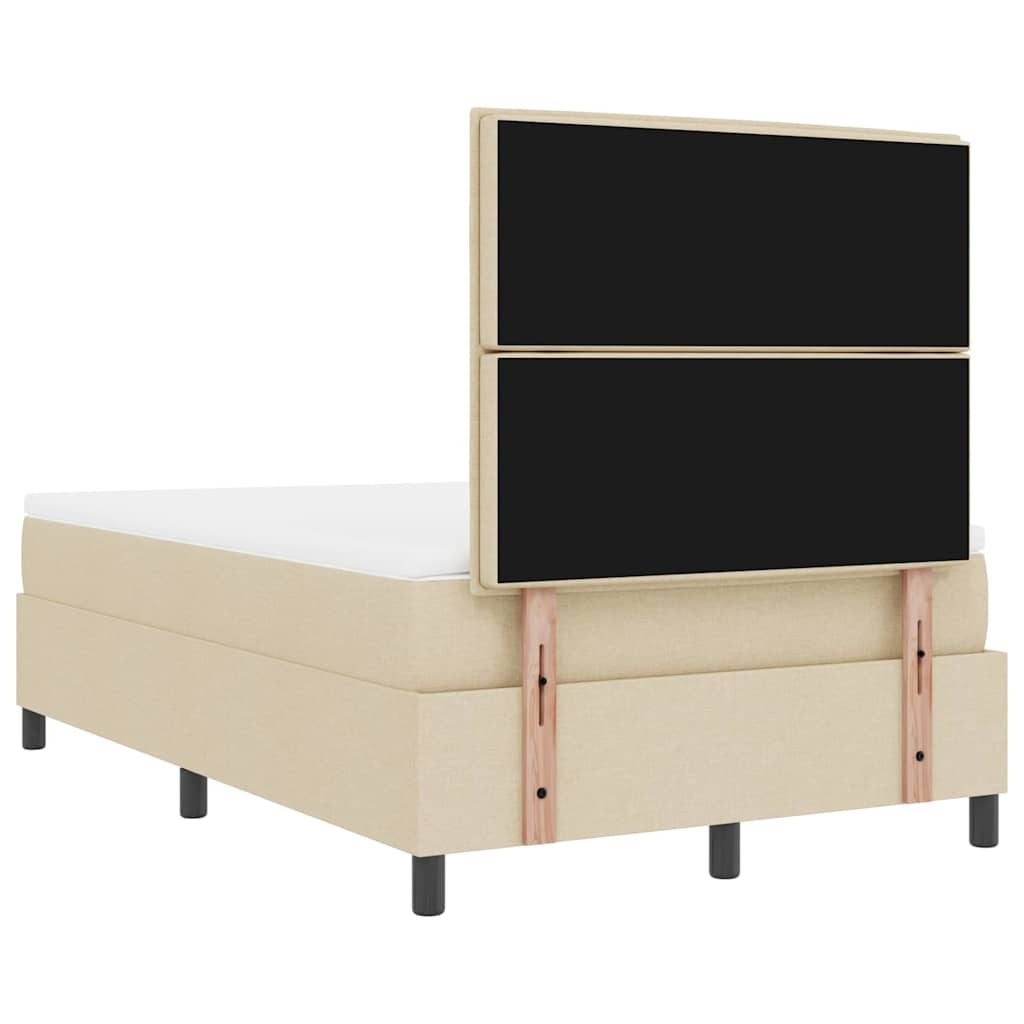 Boxspringbett Mit Matratze Creme 120 X 190 Cm Stoff Taupe