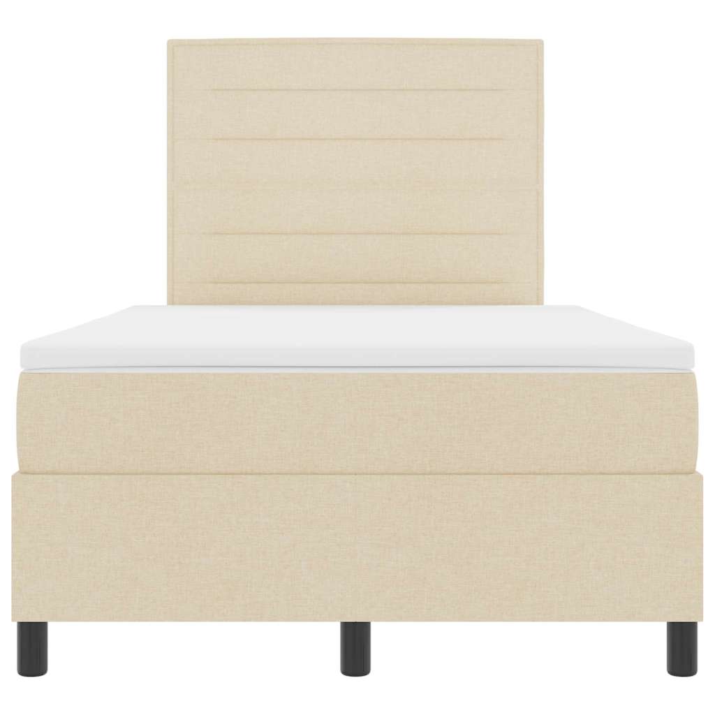 Boxspringbett Mit Matratze Creme 120 X 190 Cm Stoff Taupe