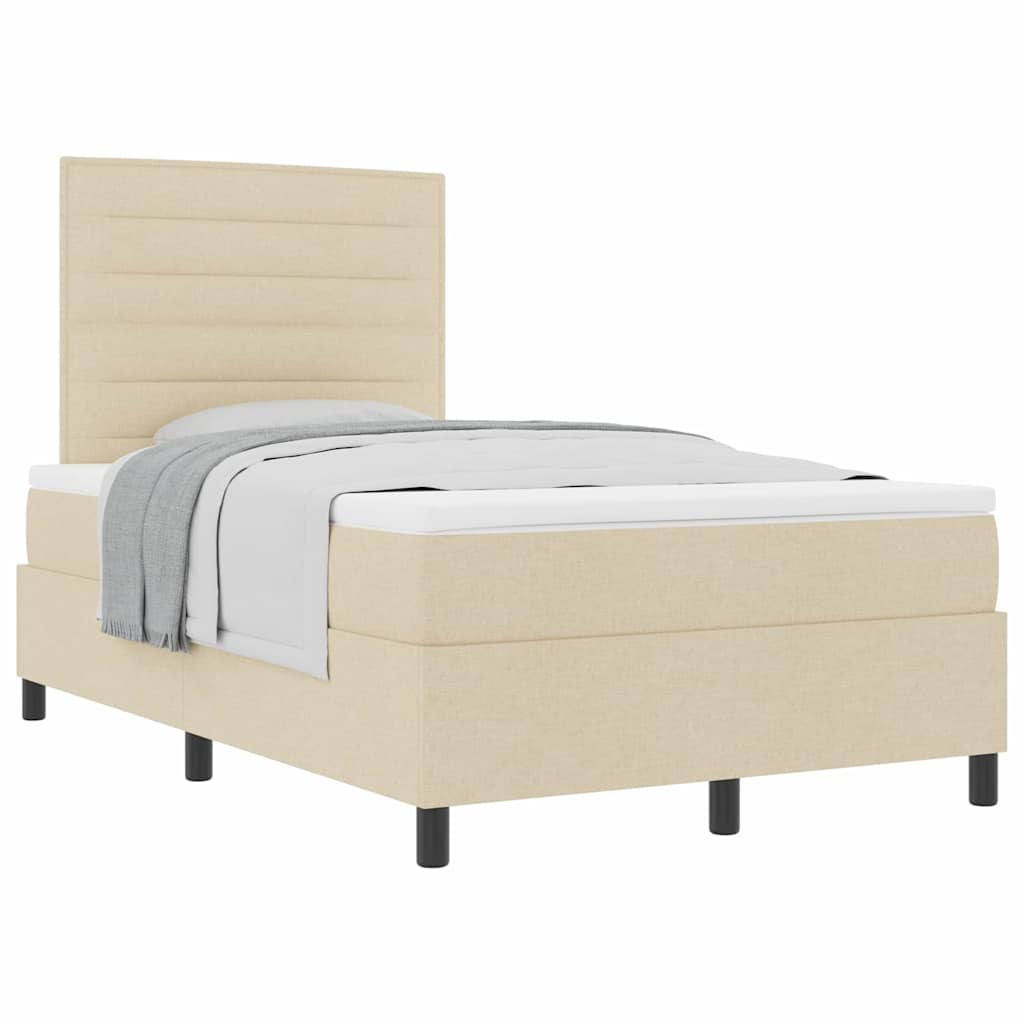 Boxspringbett Mit Matratze Creme 120 X 190 Cm Stoff Taupe