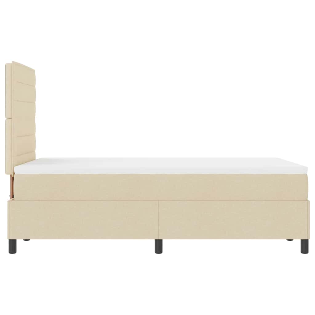 Boxspringbett Mit Matratze Creme 120 X 190 Cm Stoff Taupe