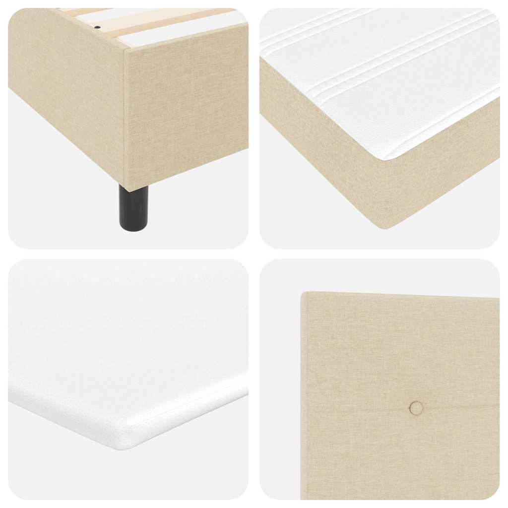 Boxspringbett Mit Matratze Creme 120 X 190 Cm Stoff Taupe
