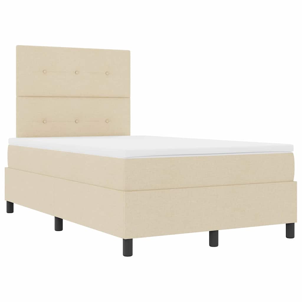 Boxspringbett Mit Matratze Creme 120 X 190 Cm Stoff Taupe