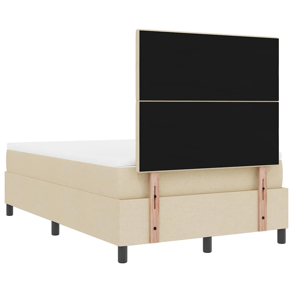 Boxspringbett Mit Matratze Creme 120 X 190 Cm Stoff Taupe