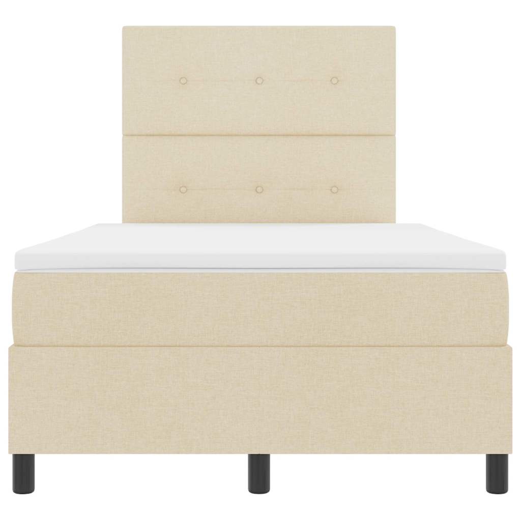 Boxspringbett Mit Matratze Creme 120 X 190 Cm Stoff Taupe