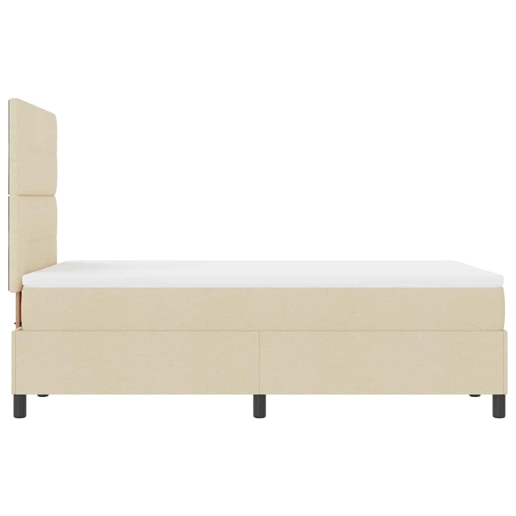 Boxspringbett Mit Matratze Creme 120 X 190 Cm Stoff Taupe