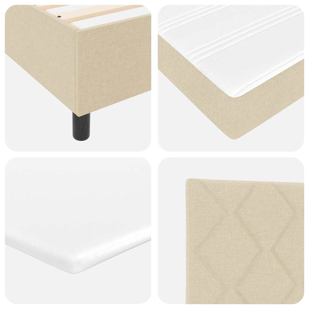 Boxspringbett Mit Matratze Creme 120 X 190 Cm Stoff Taupe