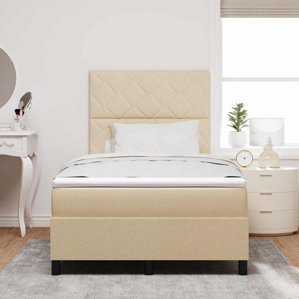 Boxspringbett Mit Matratze Creme 120 X 190 Cm Stoff Taupe