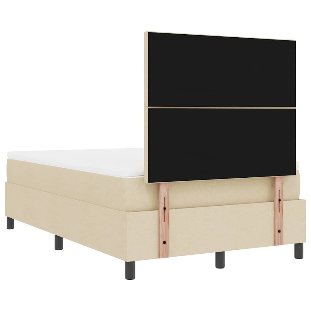 Boxspringbett Mit Matratze Creme 120 X 190 Cm Stoff Taupe