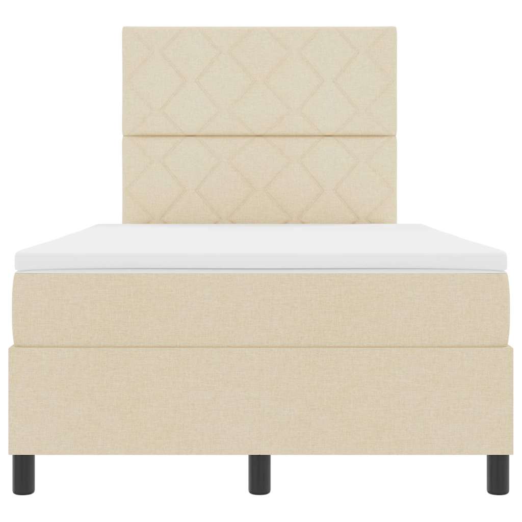 Boxspringbett Mit Matratze Creme 120 X 190 Cm Stoff Taupe