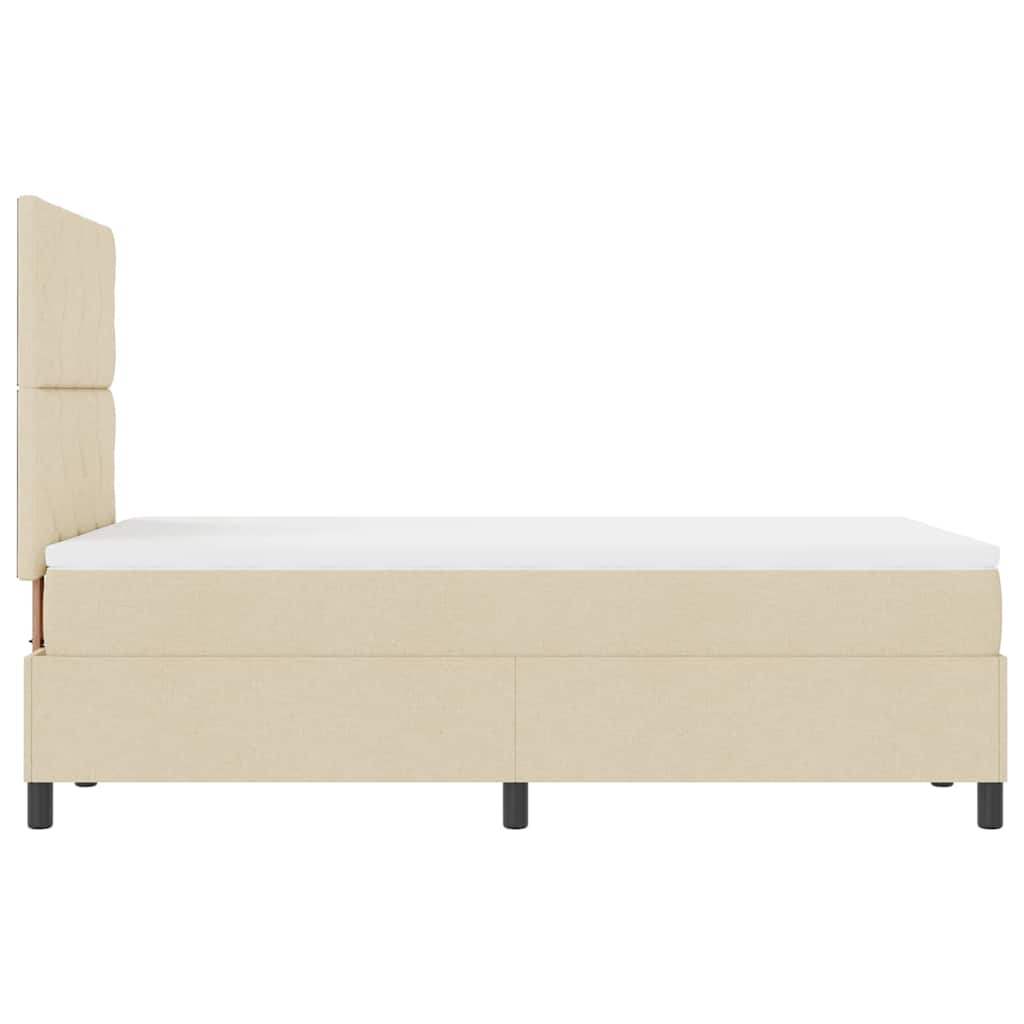 Boxspringbett Mit Matratze Creme 120 X 190 Cm Stoff Taupe
