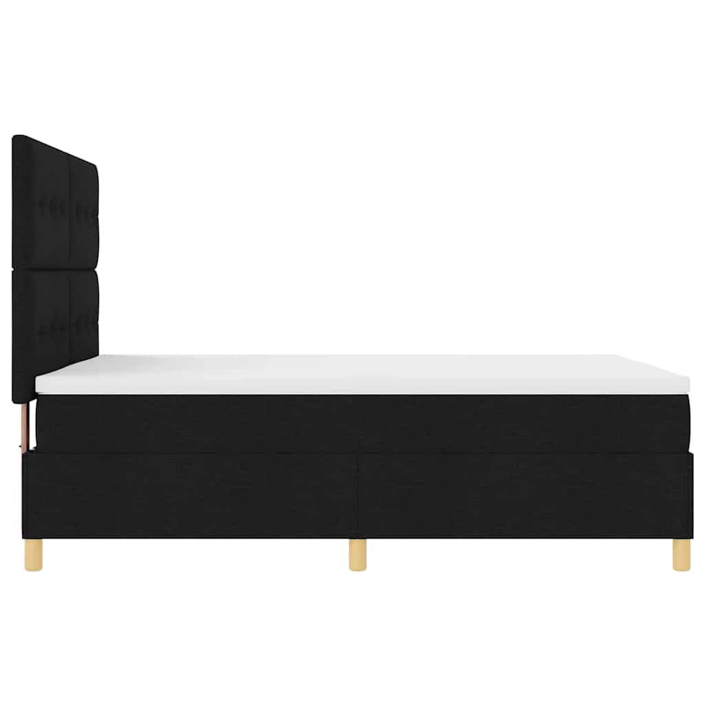 Boxspringbett Mit Kopfteil Schwarz 140 X 190 Cm Stoff Dunkelgrau