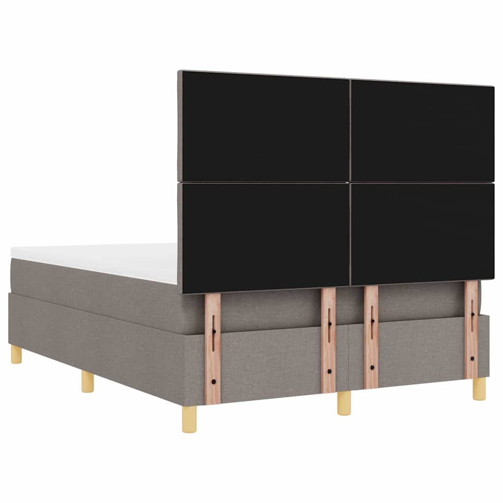 Boxspringbett Mit Kopfteil Taupe 140 X 200 Cm Stoff Dunkelbraun