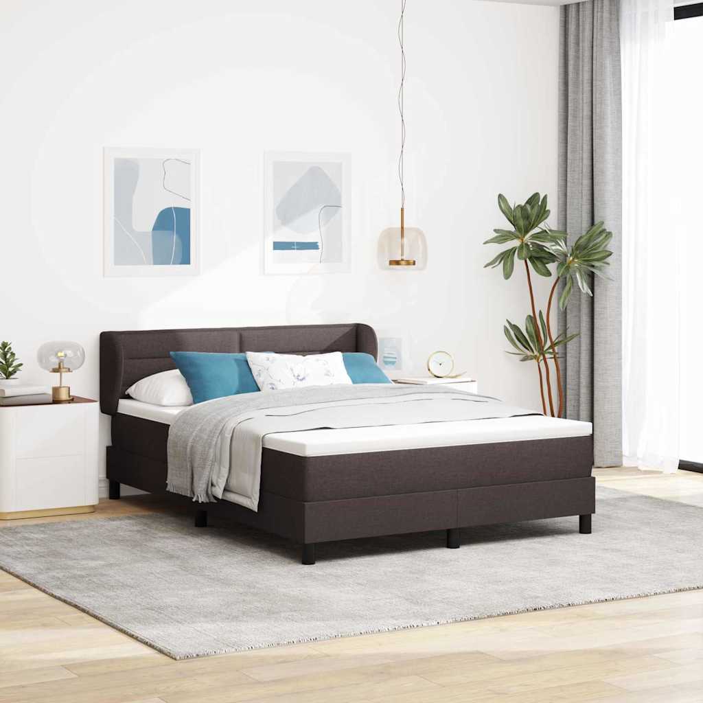 Boxspringbett Mit Matratze Stoff Dunkelbraun
