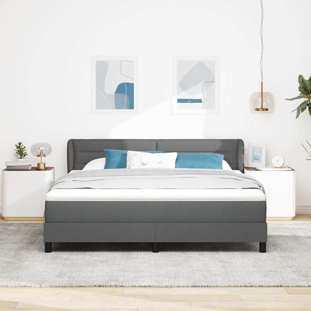 Boxspringbett Mit Matratze Stoff Dunkelgrau
