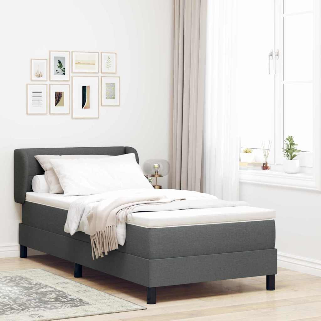 Boxspringbett Mit Matratze Stoff Dunkelgrau