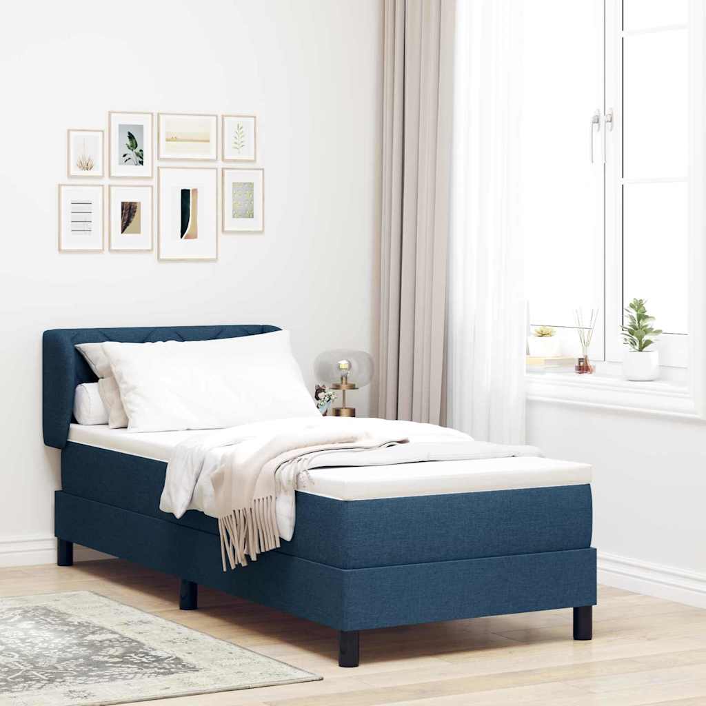 Boxspringbett Mit Matratze Stoff Blau