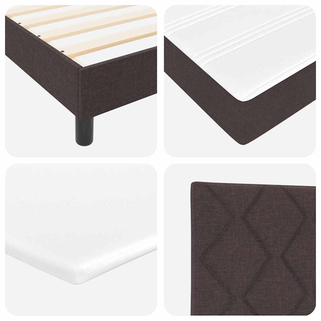 Boxspringbett Mit Matratze Dunkel Stoff Braun