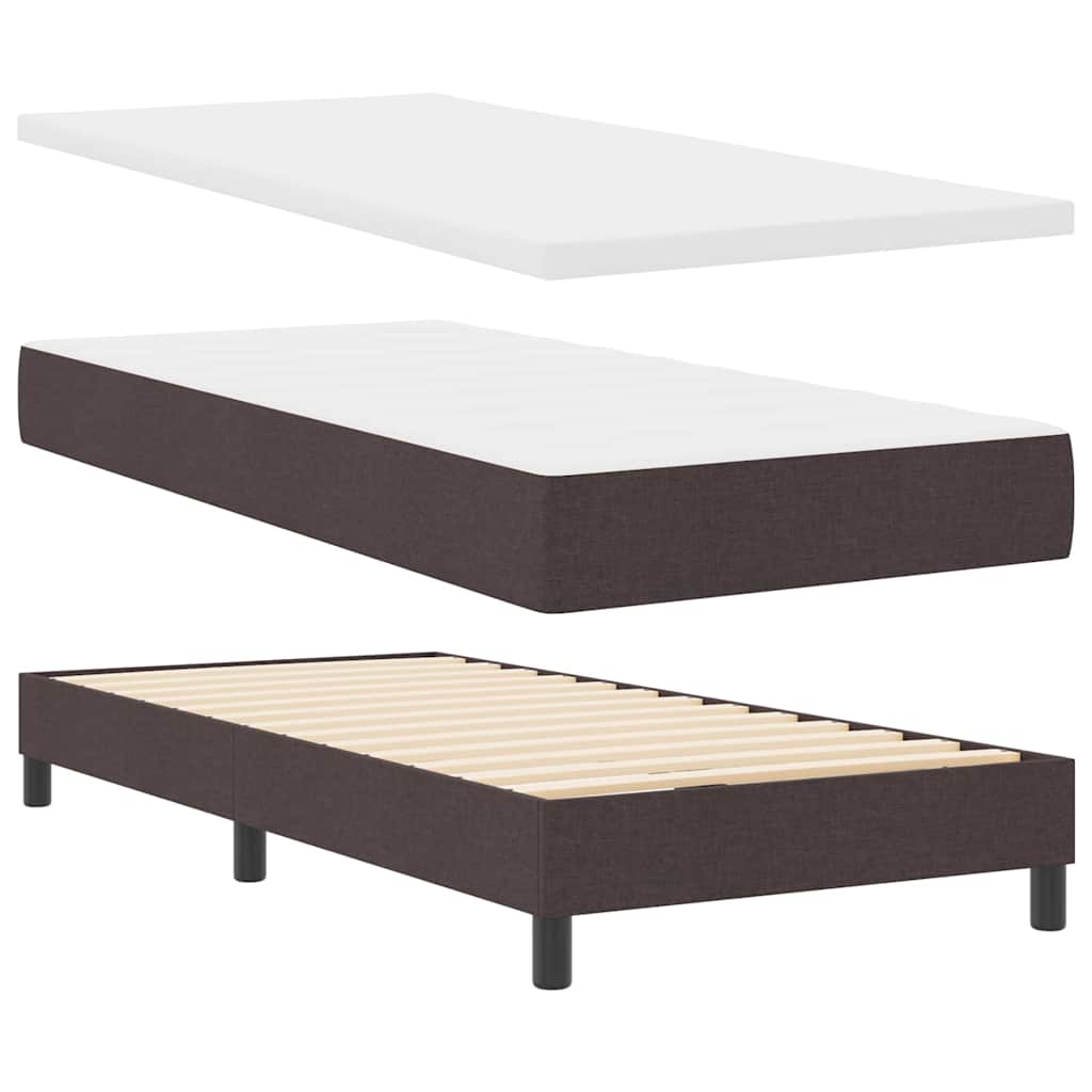 Boxspringbett Mit Matratze Dunkel Stoff Braun