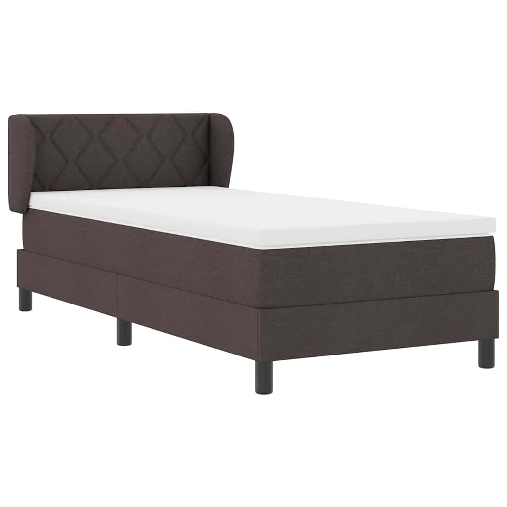 Boxspringbett Mit Matratze Dunkel Stoff Braun