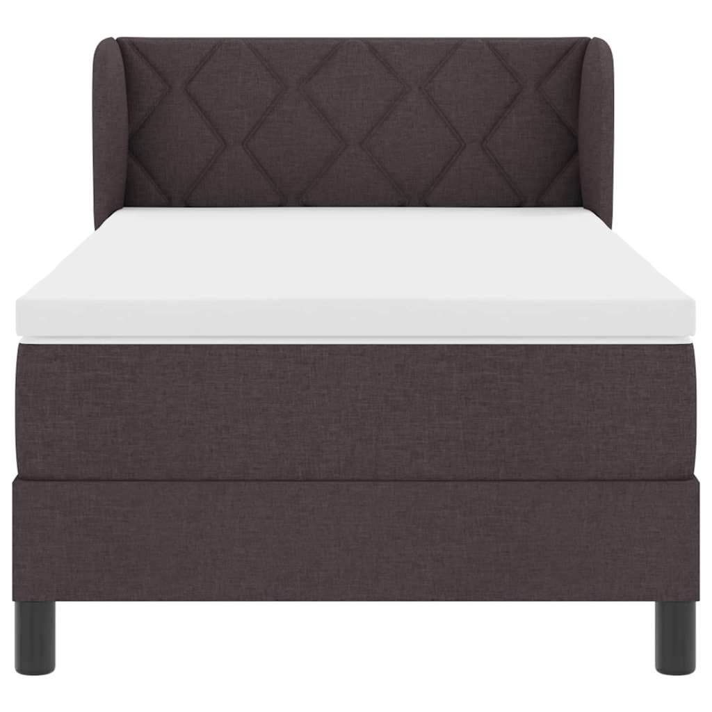 Boxspringbett Mit Matratze Dunkel Stoff Braun