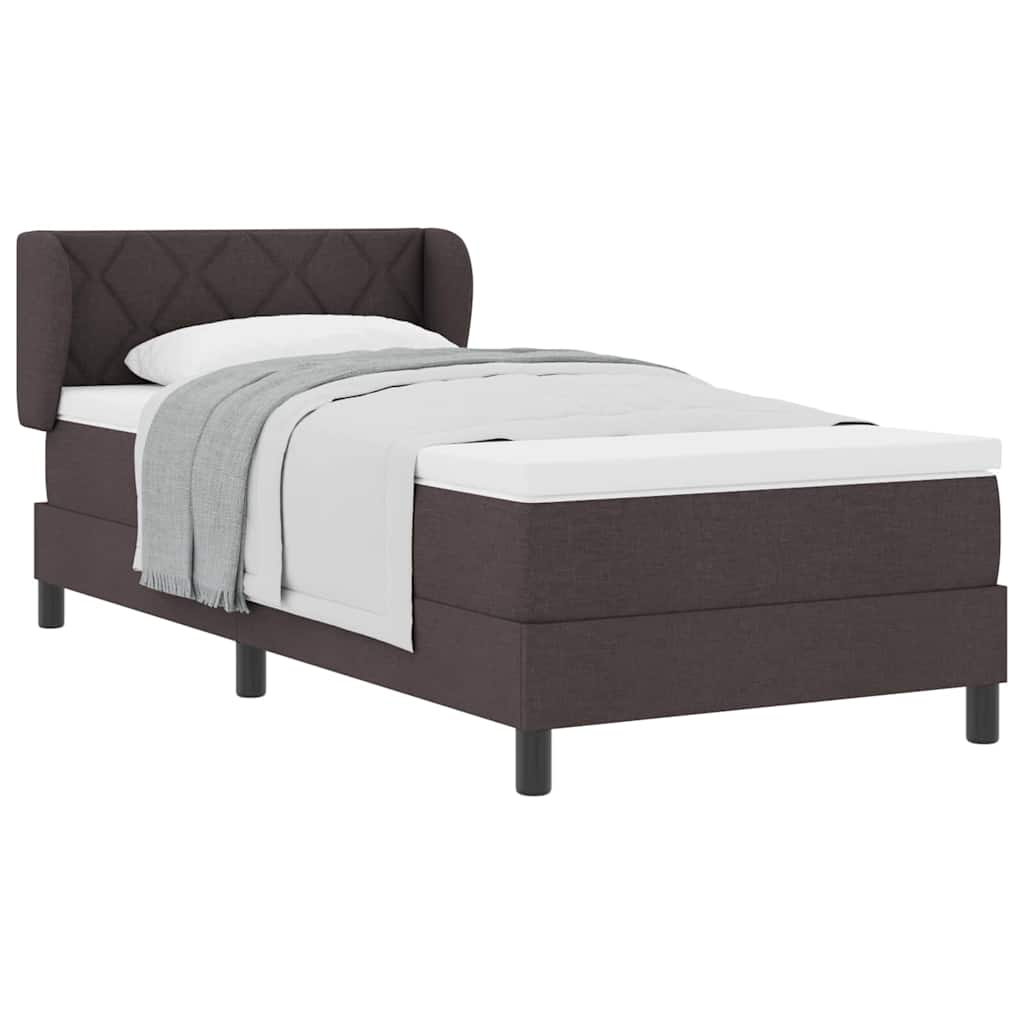 Boxspringbett Mit Matratze Dunkel Stoff Braun