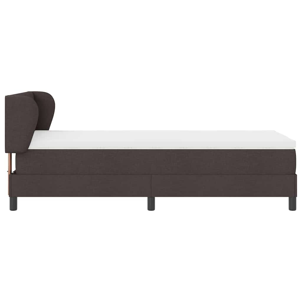 Boxspringbett Mit Matratze Dunkel Stoff Braun